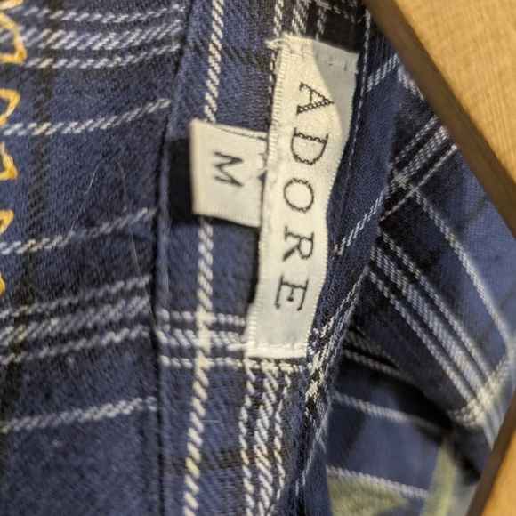 Adore Embroidered Navy‎ Shirt/Dress Cotton Long Sleeves Women's Medium - Picture 10 of 12